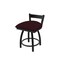 Holland Bar Stool Co 18" Low Back Swivel Vanity Stool, Black Wrinkle, Canter Bordeaux Seat 82118BW005 - alternate 1